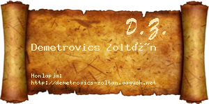 Demetrovics Zoltán névjegykártya