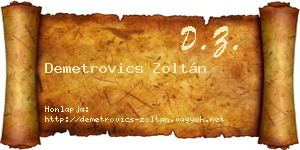 Demetrovics Zoltán névjegykártya