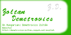 zoltan demetrovics business card