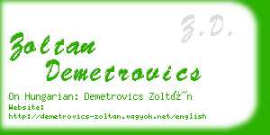 zoltan demetrovics business card